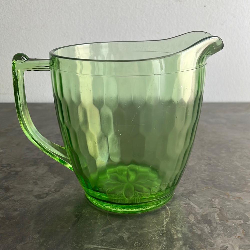 Uranium Green Glass Pitcher or Vase